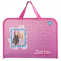 Папка-портфель на молнии Yes Barbie с тканевыми ручками Розовый FC 492240