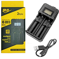 Универсальное зарядное устройство HD-8991B Li-ion LCD micro USB 4.2V 1.2A на 2акб 9013 PS