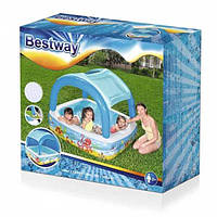 Детский надувной бассейн bestway 52192 с крышей (140х140х114см) 10961 PS