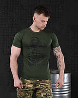 Тактическая мужская футболка олива кулир Вперед до Кінця, Военная футболка олива Вперед до Кінця для ВСУ