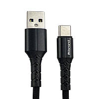 Кабель Mibrand MI-32 Nylon Charging Line USB для Type-C 2A 0.5m Black MIDC/3205TB-00001 PS