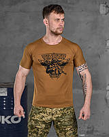 Тактическая мужская футболка Піхота койот потоотводящая, Военная футболка койот coolmax для ВСУ Украины
