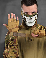 Тактические коричневые беспалые перчатки койот, Военные беспалые перчатки койот для ВСУ Украины