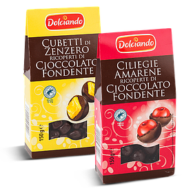 Цукерки Dolciando Cubetti di Zenzero Cioccolato Fondente 150g