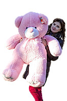 Ведмідь великий ведмедик м'яка іграшка високоякісний плюш наповнювач синтепон холофайбер рожевий 130 см хіт