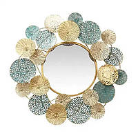 Зеркало настенное декоративное круглое 66×64 см, золото