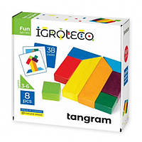 Головоломка Танграм 8 элементов + карточки с заданием Игротеко 900446