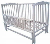 Кроватка деревянная для новорожденных Ангелина 2, маятник, 120-60 см, бук, Серый хит