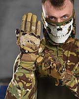 Рукавички тактичні Mechanix мультикам, Військові армійські рукавички мультикам камуфляж для ЗСУ України