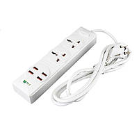 Удлинитель Remax BKL-08 2 Socket / 4 USB / Кабель 200см Белый 1897 PS