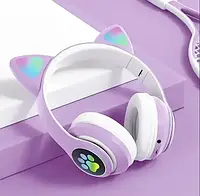 Беспроводные Bluetooth наушники с кошачьими ушками STN-28 Фиолетовые 11765 PS