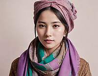 Жінка з шарфом на голові - Інтер'єрна картина на полотні. Різні розміри від 20*30 см до 110*150 см