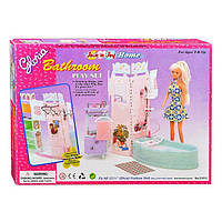 Ванная комната для кукол Барби мебель кукольная ванна шкаф стойка с аксессуарами Gloria хит