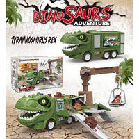 Набор Парковка 3 машинки, звук и подсветка SJ692 A-1 Dinosaur Adventure Зеленый 17763 PS