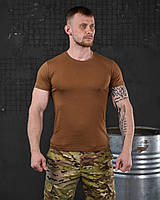 Мужская футболка койот хлопок 95%, Тактическая футболка койот без надписей военная для ВСУ Украины