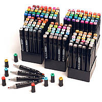 Огромный Набор скетч маркеров на 168 цветов Touch Raven для рисования в черном чехле топ хит
