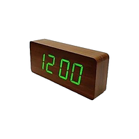 Электронные цифровые часы VST 865 Коричневые с зеленой подсветкой 12762 PS