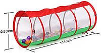 Палатка Детская игровая - тоннель большая длина 230 см. 2 палатки в 1 + тоннель хит