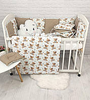 Комплект детского постельного белья c защитой, одеялом и бантом. Brown Bear хит