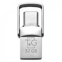 Накопитель USB OTG T&amp;G 2&amp;1 Type C 32GB Metal 104 Цвет Стальной