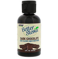 Заменитель сахара NOW Foods Better Stevia, Zero-Calorie Liquid Sweetener, 2 fl oz 59 ml Dark Chocolate PS