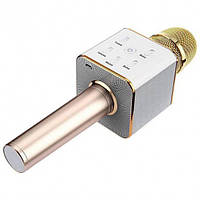 Портативный беспроводной микрофон караоке Q7 без чехла розово-золотой 359 PS