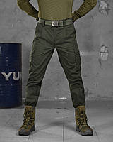 Тактические штаны на липучке олива рип-стоп, Военные штаны рип-стоп олива для ВСУ Украины