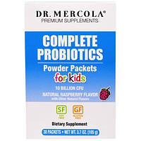 Пробиотик Dr. Mercola Complete Probiotics Powder Packets for Kids 30 packs 3,5 g Natural Raspberry Flavor