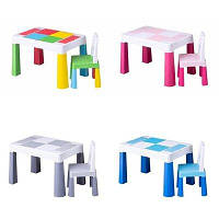 Комплект детский стол для конструктора и стул, blue, голубой хит