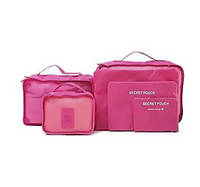 Органайзер дорожного комплекта 6шт Travel Organiser Kit Розовый 6346 PS