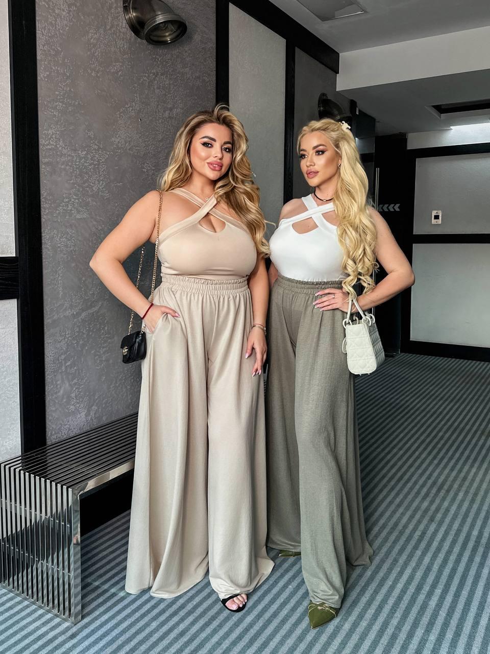 Жіночі широкі лляні брюки, фото 1