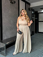 Жіночі широкі лляні брюки, фото 3