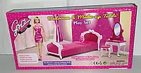 Спальня Gloria мебель для кукол Барби кровать трюмо аксессуары хит