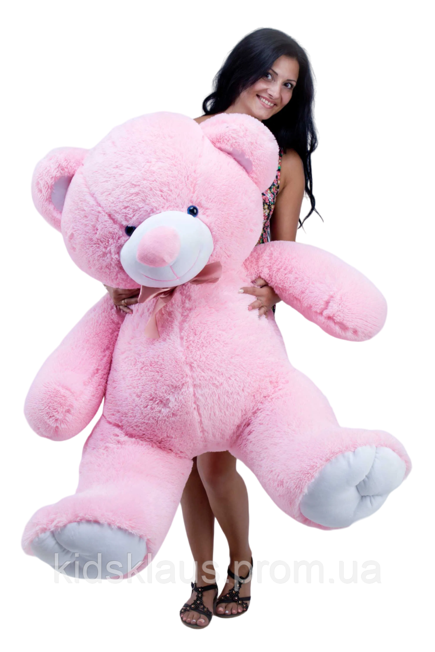 Ведмідь великий ведмедик м'яка іграшка високоякісний плюш наповнювач - синтепон/холофайбер рожевий 160 см хіт