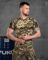 Тактическая мужская футболка пиксель ВСУ ССО, Мужская летняя военная футболка пиксель ВСУ для ВСУ Украины