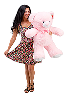 Ведмідь великий ведмедик м'яка іграшка високоякісний плюш наповнювач синтепон холофайбер рожевий 120 см хіт