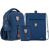 Шкільний набір Kite College Line boy (рюкзак, пенал, сумка)35x26x13.5 см 12 л, синій (SET_K24-555S-4)
