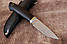 Ніж ручної роботи для полювання та риболовлі Турист зі сталі ДІ-90 МП, з шкіряним чохлом у комплекті 62 HRC, фото 2