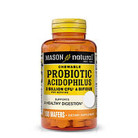 Пробиотик Mason Natural Probiotic Acidophilus With Bifidus 2 Billion CFU 100 Wafers Strawberry PS