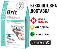 Сухой корм Brit GF VetDiet Cat Struvite для кошек, при мочекаменной болезни, с курицей и горохом, 2 кг