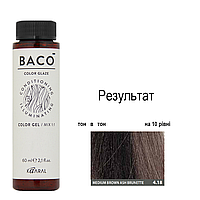 Напівперманентна система фарбування  Kaaral Baco Color Glaze 4.18 каштан попелясто-коричневий, 60 мл