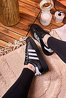 Мужские стильные качественные демисезонные кеды Adidas Superstar Black Premium, суперстар черные