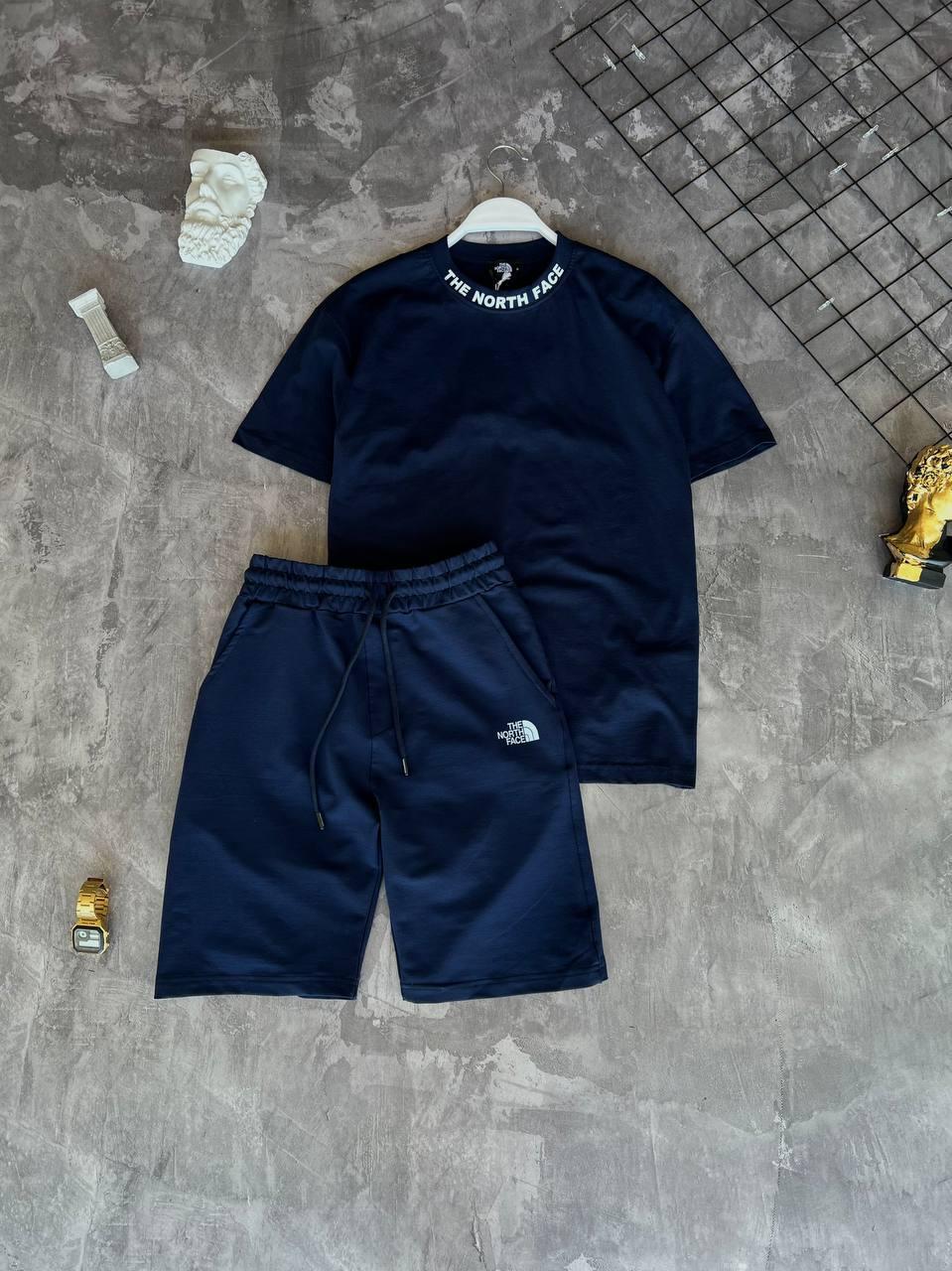 Чоловічий літній костюм футболка та шорти The North Face M1906 синій, фото 1