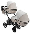 Коляска 2 в 1 для двійні Bair Kiwi DUO ECO BKD-32/33 бежевий / капучино, фото 4