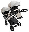 Коляска 2 в 1 для двійні Bair Kiwi DUO ECO BKD-32/33 бежевий / капучино, фото 7