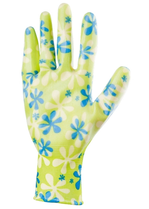 Садові рукавички з поліестеру з нітрилові обливом, зелені, S / / PALISAD
