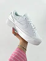 Женские стильные качественные демисезонные кроссовки Nike Court Legacy Whitе, белые