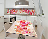 Наклейка 3Д виниловая на стол Zatarga «Сверкание орхидей» 600х1200 мм для домов, квартир, сто GT, код: 6444118