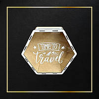 Копилка для денег "На мечту", 180 дней, "Time to Travel", 23*20*8,5 см, шестиугольная