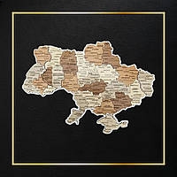 Деревянная карта Украины, многослойная 3D, настенная, 70*50 см